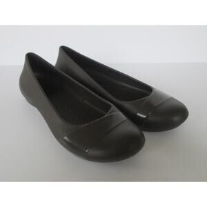 Crocs Womens Cute Brown Cap Toe Ballet Comfort Flats Shoes Size 8